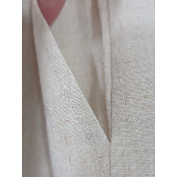 Stradivarius Flowy Cream-colored linen blend pants women's size M - Picture 8 of 8